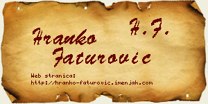 Hranko Faturović vizit kartica